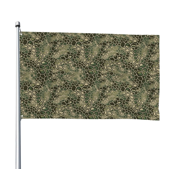 Vsdgher Green Snake Skin Print Outdoor Decorative Flag 4x6ft, Suitable for outdoor decoration, can be hung indoors, on outdoor lawns, balconies, parties