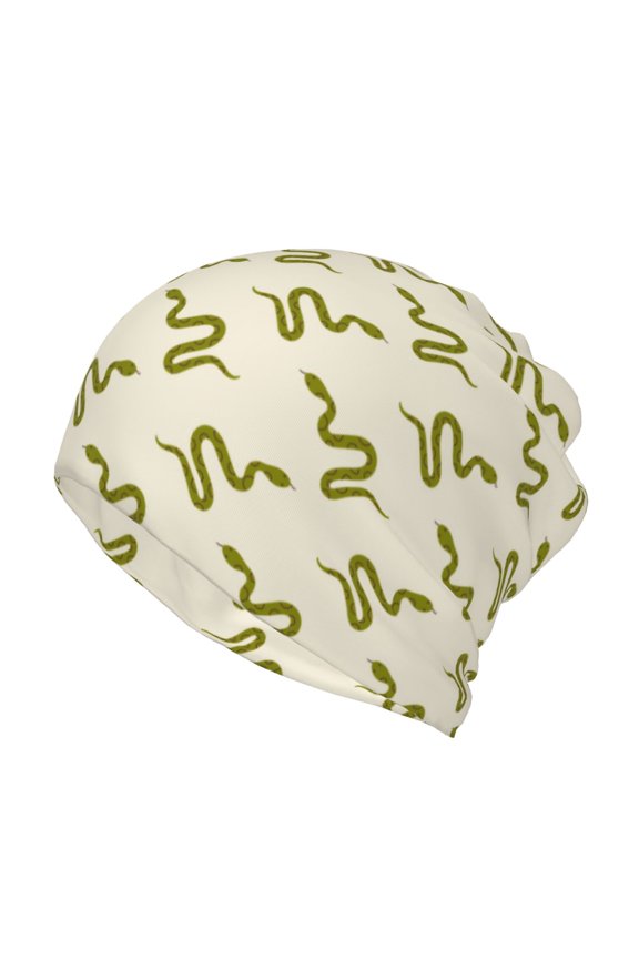 Green Snake Slouchy Beanie Hat for Men/Women, Skull Cap Chemo Cap Night Sleeping Cap