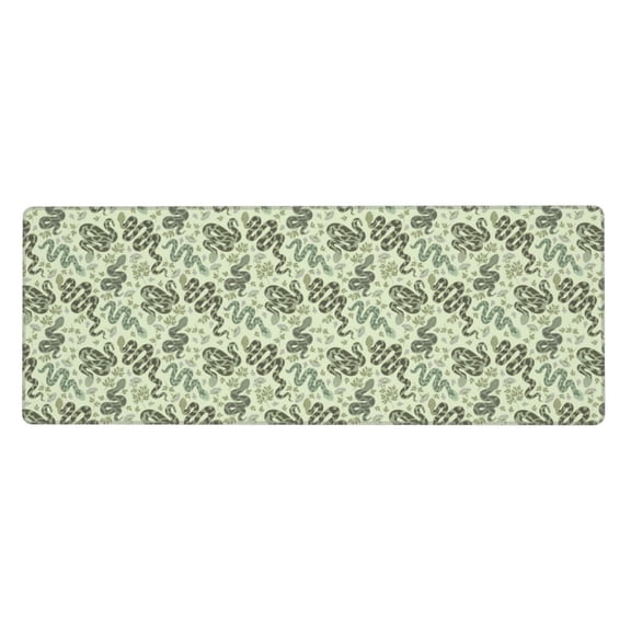 Vsdgher Green Snake for Mouse Pad with Stitched Edges,Desk mat for Laptop,Computer & PC, Wristing Pad for Gamer,Office & Home,12 x 31.5 in