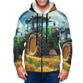thumbnail image 1 of Vsdgher Green Tractor Field Mens Hoodies Zip Hoodie, Hoodies for Men, Zip-up Hooded Sweatshirt-Large, 1 of 5