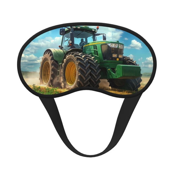 Vsdgher Green Tractor Field Sleep Mask Silk Eye Mask for Sleeping Blackout for Men&Women Blindfold Eyeshade for Night Sleep