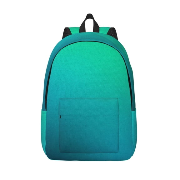 Vsdgher Green Turquoise Teal Print Canvas Backpack Travel Rucksack Unisex Knapsack 15.7/17.7Inch Laptop Backpack for Work,College -Medium