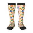thumbnail image 1 of Vsdgher Groovy Daisy Flowers Print Thigh High Socks Extra Long Stretchy Sock Women Over Knee High Opaque Stocking Daily Wear, 1 of 5