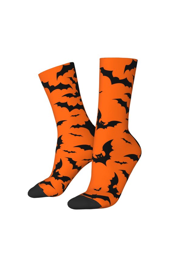 Halloween Bats Crew Socks for Men & Women, Breathable Casual Athletic Ankle Socks