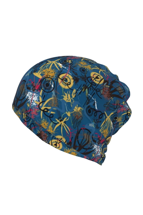 Halloween Elements Slouchy Beanie Hat for Men/Women, Skull Cap Chemo Cap Night Sleeping Cap