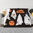 thumbnail image 1 of Vsdgher Halloween Ghosts And Pumpkins Pattern Fleece Throw Blanket, Horizontal Fleece Bedding Home Decor for Couch & Bed All Season Use -60"x50", 1 of 7