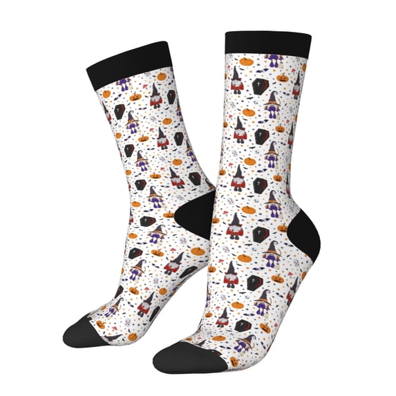 Vsdgher Halloween Gnome Crew Socks for Men & Women, Breathable Casual Athletic Ankle Socks