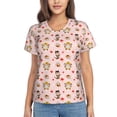 thumbnail image 1 of Vsdgher Halloween Gnomes Women Shirts V Neck Short Sleeve Tops T-Shirt Basic Tees, S to 3XL3X-Large, 1 of 5