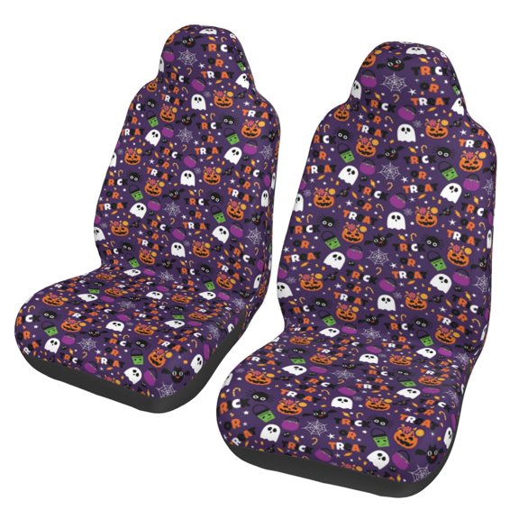 Vsdgher Halloween Sweet Candy Automotive Seat Covers for Cars Trucks and SUVs Car Seat Covers for Truck Seat Protectors Set of 2