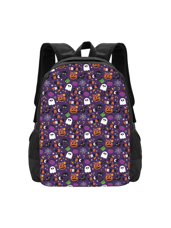Halloween Sweet Candy Print Backpack for Women Men School Bookbag with Laptop Compartment for College Work Travel, Simple Fashion Casual Daypack, Fit 15" Laptop