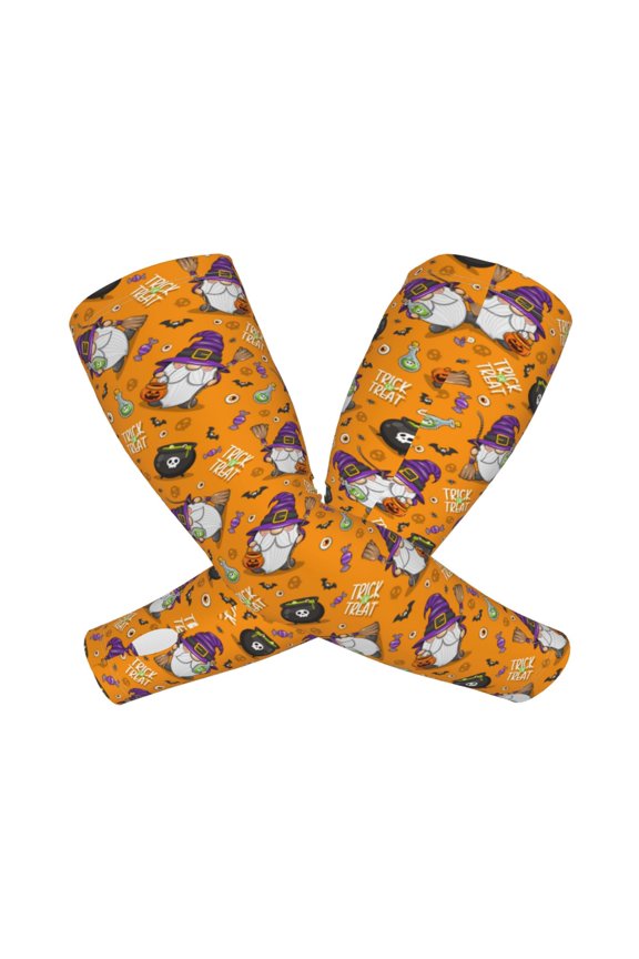 Halloween Witches Gnome Pattern Cooling Arm Sleeves for Men & Women, Breathable, UV Sun Protection, Sports Arm Sleeves for Women, Men & Youth