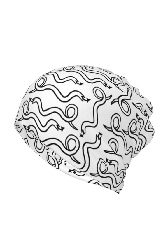 Hand Drawn Snake Slouchy Beanie Hat for Men/Women, Skull Cap Chemo Cap Night Sleeping Cap