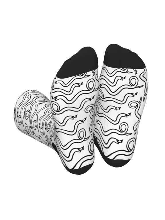 Hand Drawn Snake Unisex Crew Socks Lightweight Breathable Ventilation Ankle Socks, Mid-calf socks for Daily