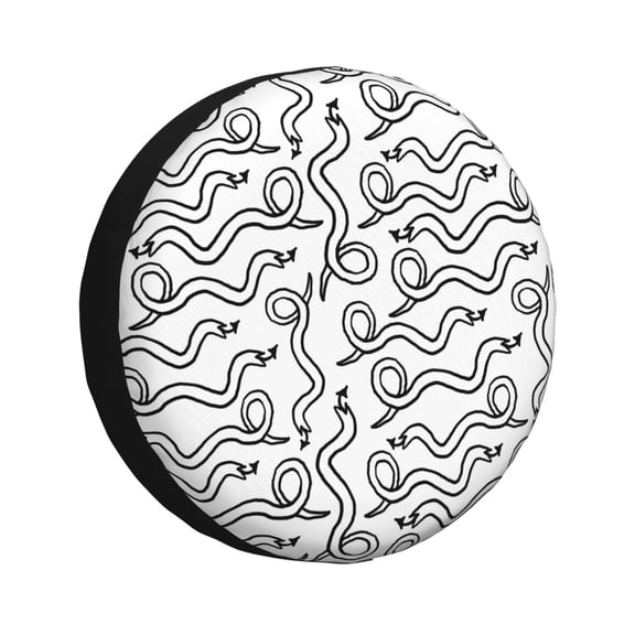Vsdgher Hand Drawn Snake for Spare Tire Cover, Tire Wheel Protector Wheel Cover Fit for Truck,Trailer,RV,SUV,Camper and Most Vehicle-14 inch