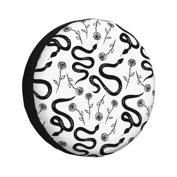 Vsdgher Hand Drawn Snake for Spare Tire Cover, Tire Wheel Protector Wheel Cover Fit for Truck,Trailer,RV,SUV,Camper and Most Vehicle-14 inch