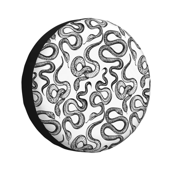 Vsdgher Hand Drawn Snake for Spare Tire Cover, Tire Wheel Protector Wheel Cover Fit for Truck,Trailer,RV,SUV,Camper and Most Vehicle-15 inch
