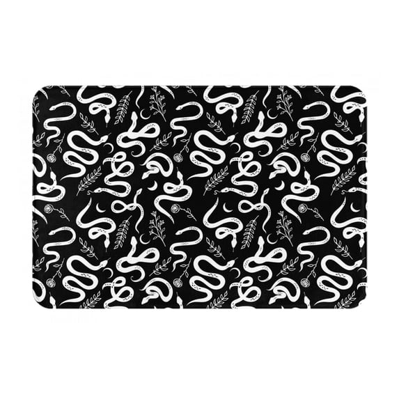 Vsdgher Hand Drawn Snake print Flannel Anti-Slip Floor Mat Comfort Mat Floor Carpet for Decor, Non-Slip, Home, Office, Laundry, Durable