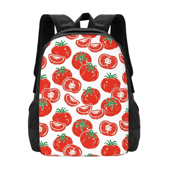 Vsdgher Hand Drawn Tomatoes Print Backpack for Women Men School Bookbag with Laptop Compartment for College Work Travel, Simple Fashion Casual Daypack, Fit 15" Laptop