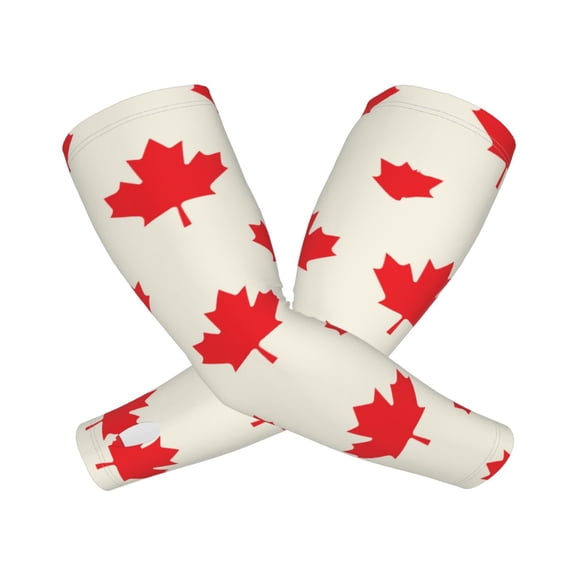 Vsdgher Happy Canada Day Pattern Cooling Arm Sleeves for Men & Women, Breathable, UV Sun Protection, Sports Arm Sleeves for Women, Men & Youth
