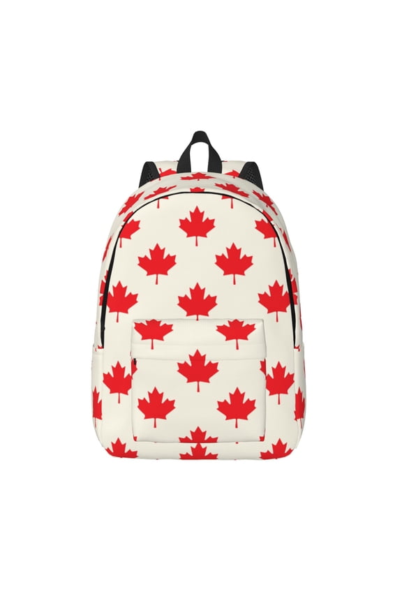 Happy Canada Day Print Canvas Backpack Travel Rucksack Unisex Knapsack 15.7/17.7Inch Laptop Backpack for Work,College -Medium