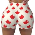 thumbnail image 1 of Vsdgher Happy Canada Day print Workout Shorts for Women Seamless Soft Smooth Gym Yoga Scrunch Active Exercise Fitness Shorts, 1 of 8