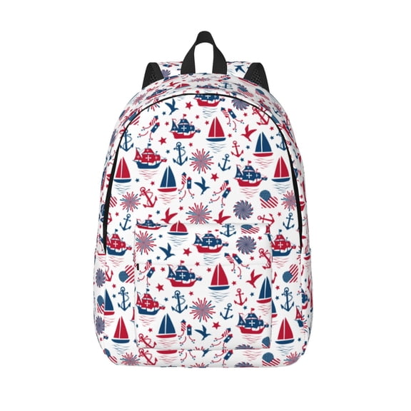 Vsdgher Happy Columbus Day Print Canvas Backpack Travel Rucksack Unisex Knapsack 15.7/17.7Inch Laptop Backpack for Work,College -Medium