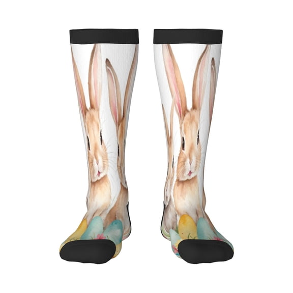 Vsdgher Happy Easter Knee Socks, High Socks Long Stretchy Sock Women Knee High Stocking, Long Socks for Women