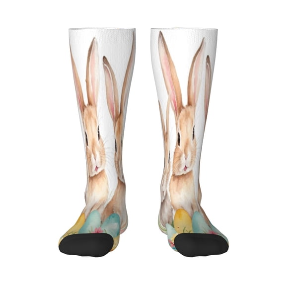 Vsdgher Happy Easter Knee Socks, High Socks Long Stretchy Sock Women Knee High Stocking, Long Socks for Women