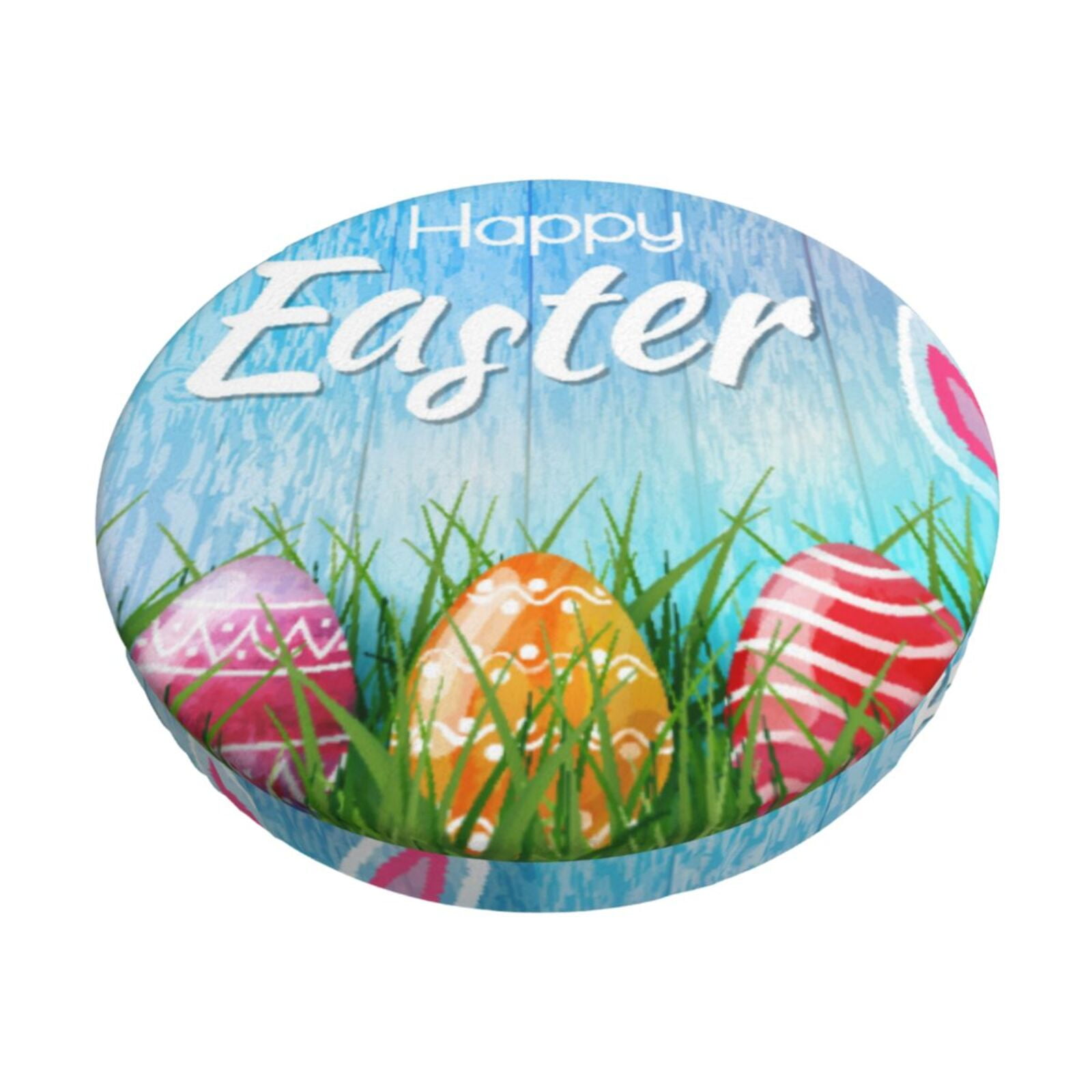 Vsdgher Happy Easter Print Stool Covers Round,Stretch Round Stool