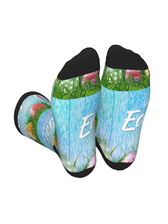 Happy Easter Unisex Crew Socks Lightweight Breathable Ventilation Ankle Socks, Mid-calf socks for Daily