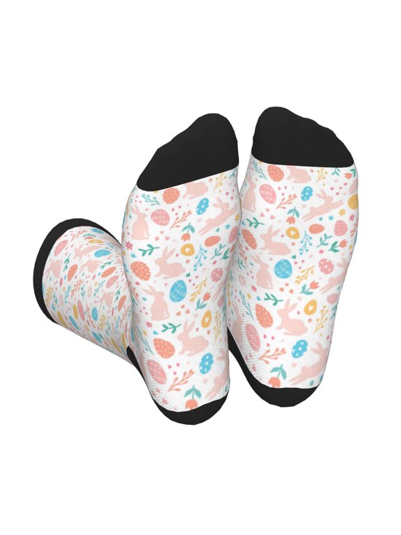 Happy Easter Unisex Crew Socks Lightweight Breathable Ventilation Ankle Socks, Mid-calf socks for Daily