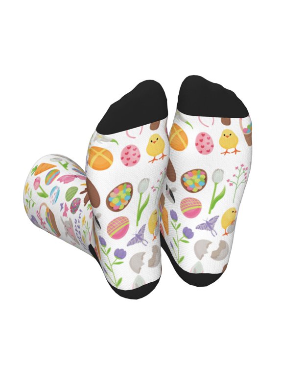 Happy Easter1 Unisex Crew Socks Lightweight Breathable Ventilation Ankle Socks, Mid-calf socks for Daily