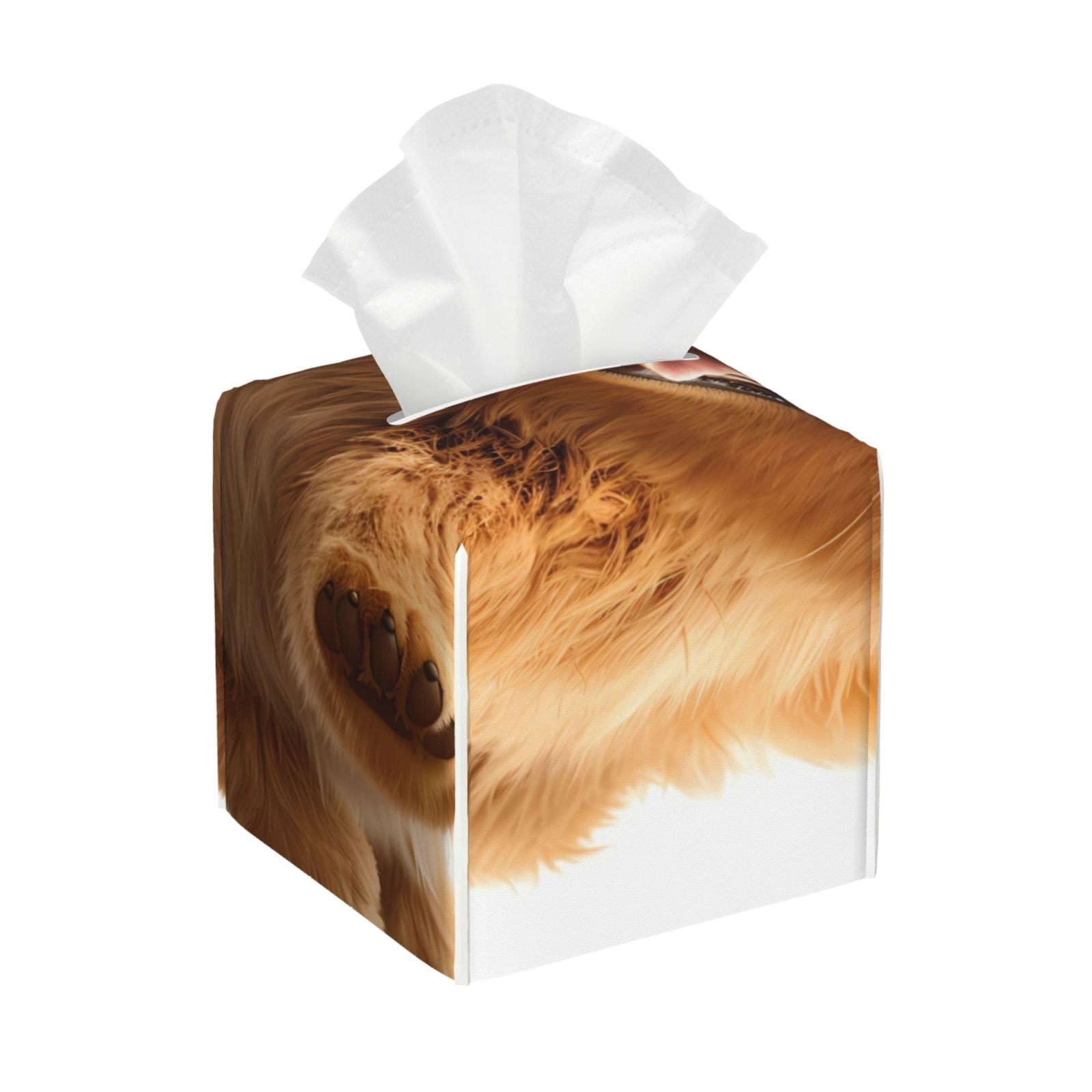 Vsdgher Happy Fluffy Running Dog Pattern Tissue Box Cover Holder ...