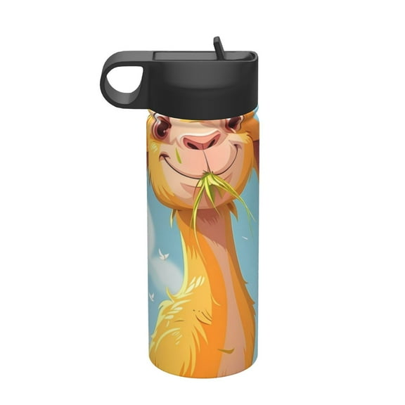 Vsdgher Happy Goat In Meadow for Insulated Stainless Steel Water Bottle,18oz Sports Water Bottle Stainless Steel Reusable Tumbler for Sports, Travel, and School