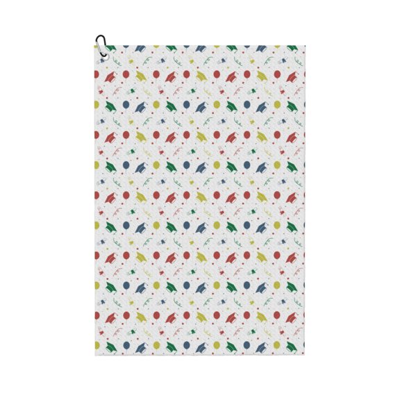 Vsdgher Happy Graduation Print Golf Towel Golf Gift for Men and Women Golf Towel with Carabiner Clip to Quickly Remove Sand, Mud, Dirt and Sweat