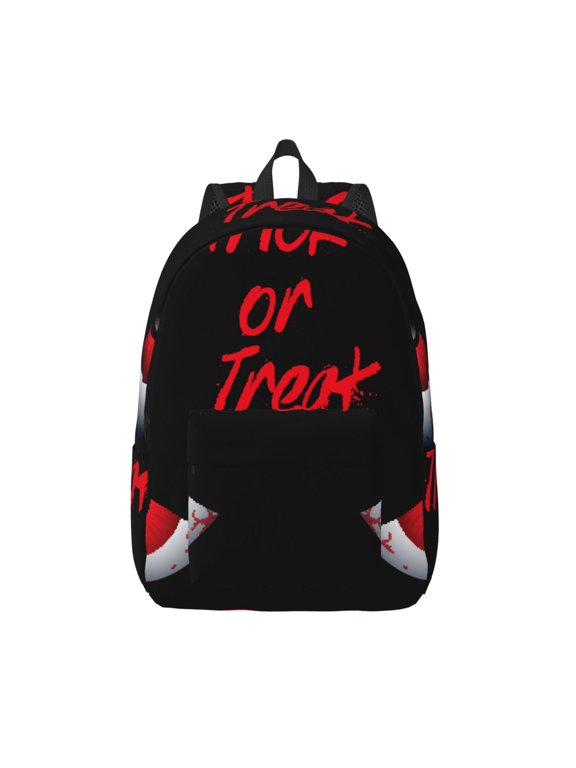 Happy Halloween2 Print Canvas Backpack Travel Rucksack Unisex Knapsack 15.7/17.7Inch Laptop Backpack for Work,College -Small