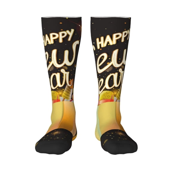 Vsdgher Happy New Year 2025 C Knee Socks, High Socks Long Stretchy Sock Women Knee High Stocking, Long Socks for Women