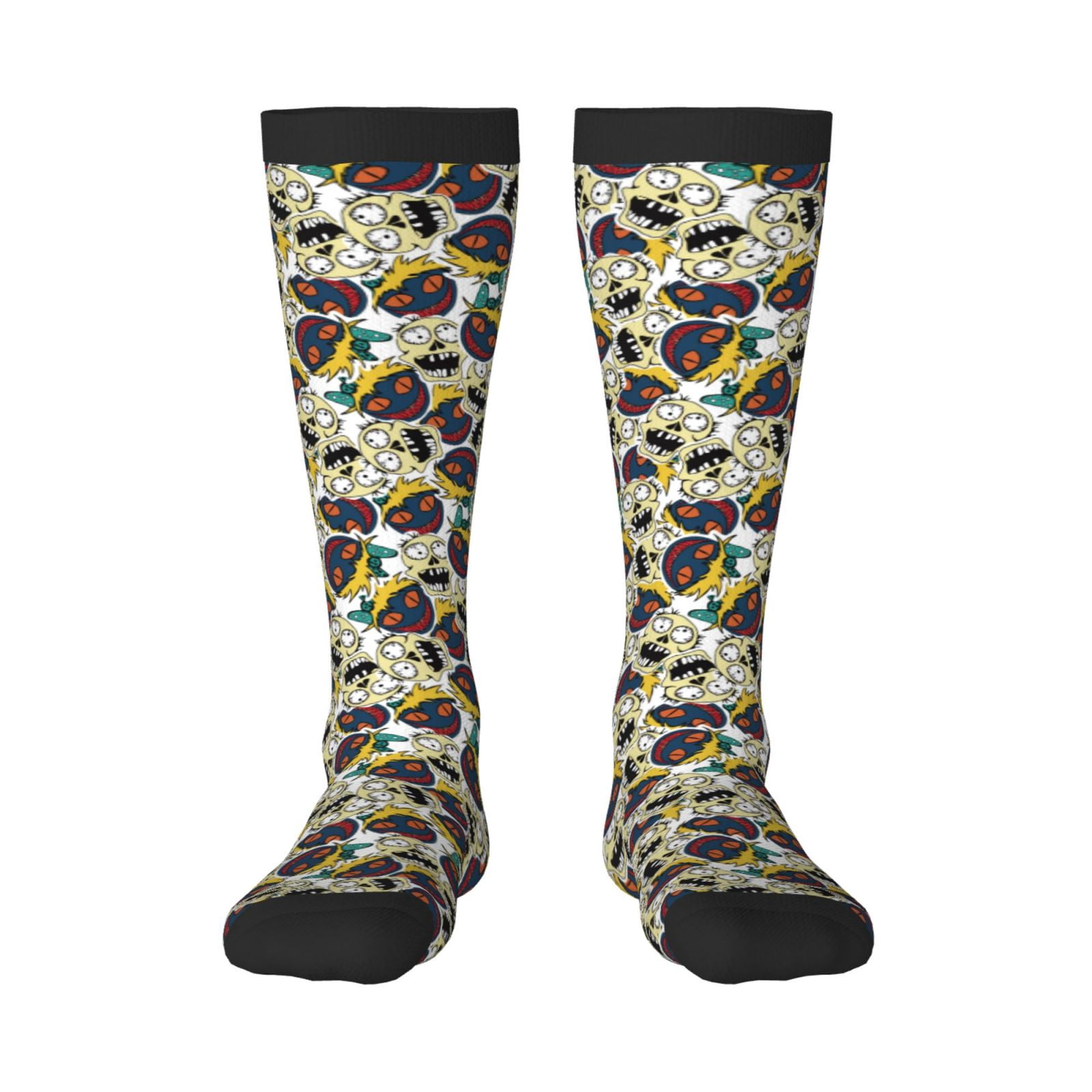 Vsdgher Happy Skeleton Print Thigh High Socks Extra Long Stretchy