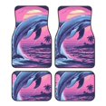 thumbnail image 1 of Vsdgher Hawaiian Beach Dolphin Car Foot Mat Set of 4 Pieces Universal Floor Liner Car Accessories Fits Most Cars, Trucks, Vans, sedans, SUV, 1 of 7