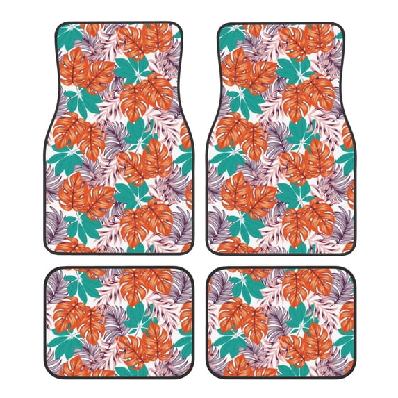 Vsdgher Hawaiian Style Car Foot Mat Set of 4 Pieces Universal Floor Liner Car Accessories Fits Most Cars, Trucks, Vans, sedans, SUV