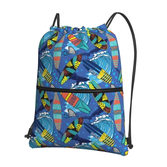 Vsdgher Hawaiian Style Drawstring Backpack Water Resistant String Bag Sports Sackpack Gym Sack for Men Women