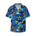 thumbnail image 1 of Vsdgher Hawaiian Style Print Men's Wrinkle Free Untucked Cuban Shirt Business Casual Button Down Shirts Short Sleeve Shirt, 1 of 7