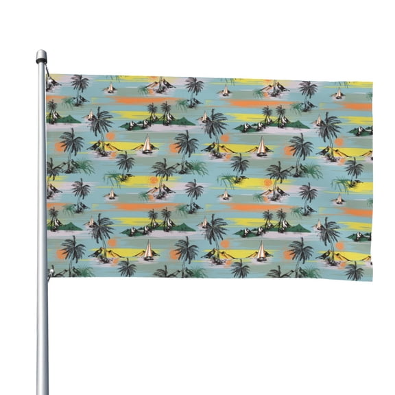 Vsdgher Hawaiian Style Print Outdoor Decorative Flag 4x6ft, Suitable for outdoor decoration, can be hung indoors, on outdoor lawns, balconies, parties