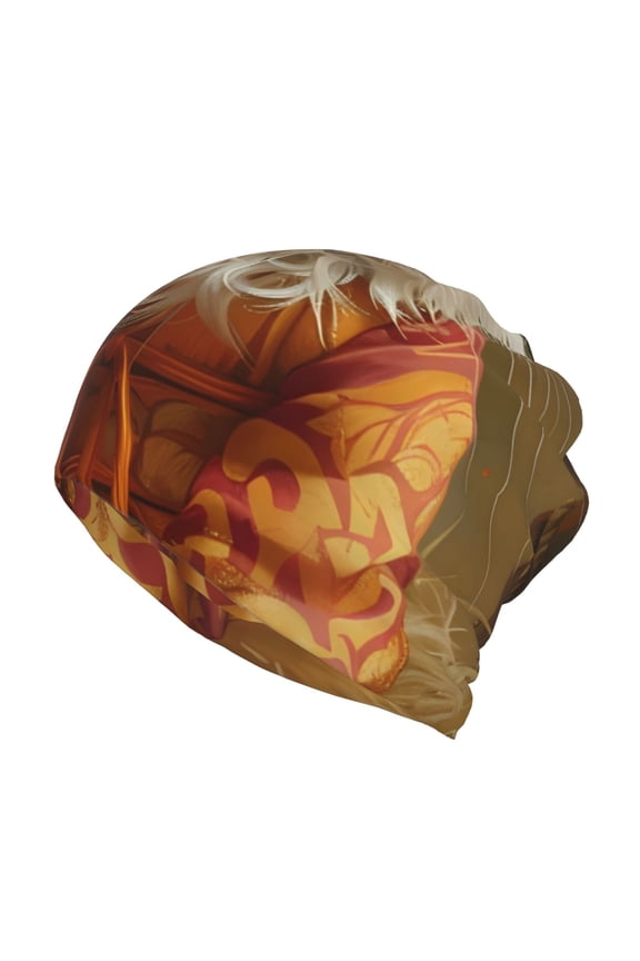 Haystack Meditating Cat Slouchy Beanie Hat for Men/Women, Skull Cap Chemo Cap Night Sleeping Cap