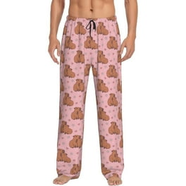 GZHJMY Anime Capybara Men's Pajama Pants, Loose Lightweight
