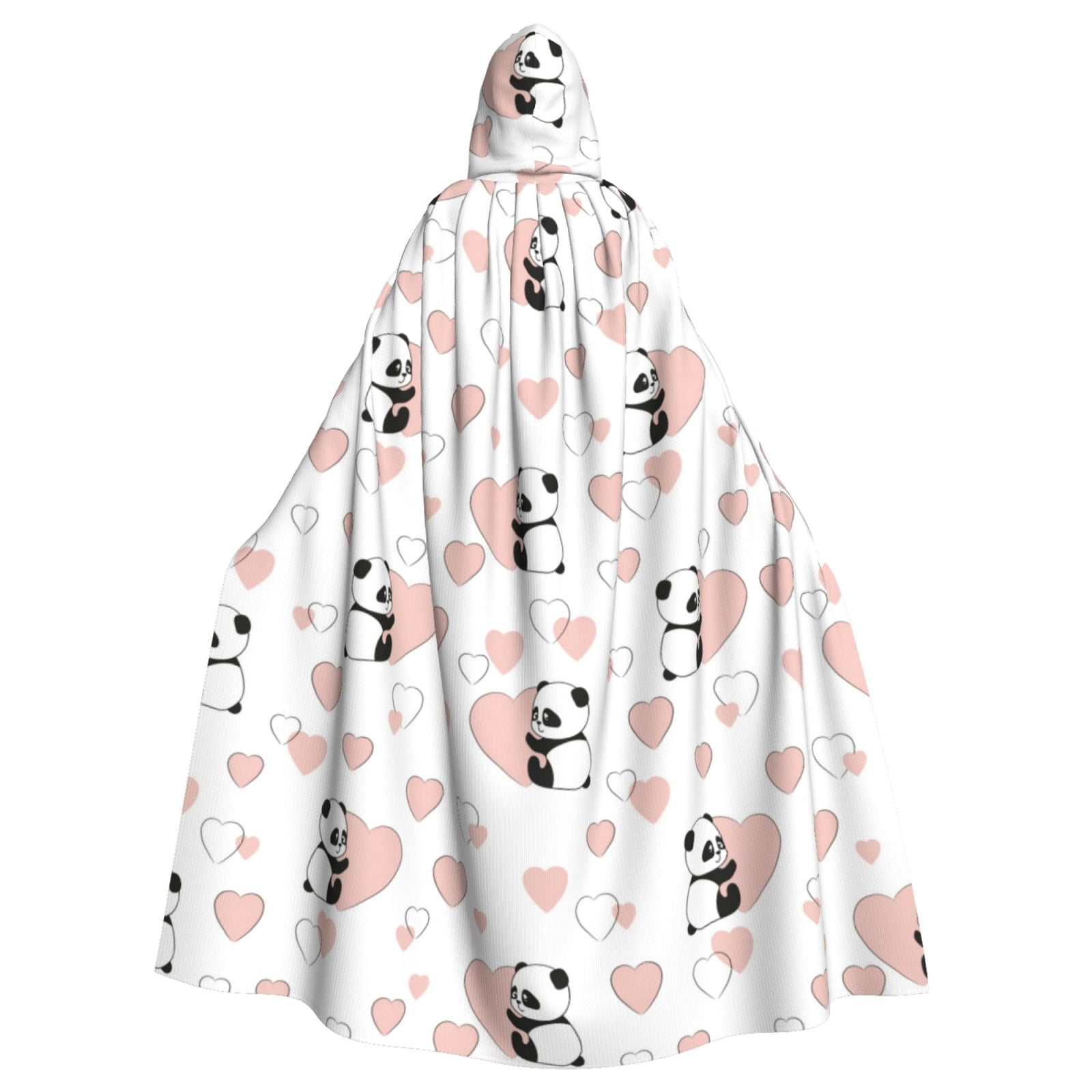 Panda Robe Vsdgher Heart Panda CloakUnisex Full Length Hooded Robe Cloak Long Cape ...