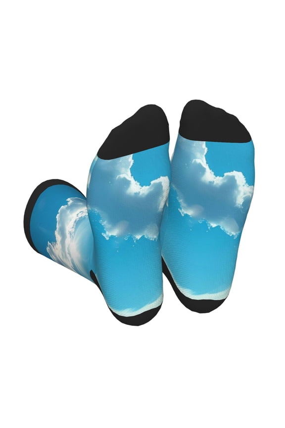 Heart Shaped Cloud Unisex Crew Socks Lightweight Breathable Ventilation Ankle Socks, Mid-calf socks for Daily
