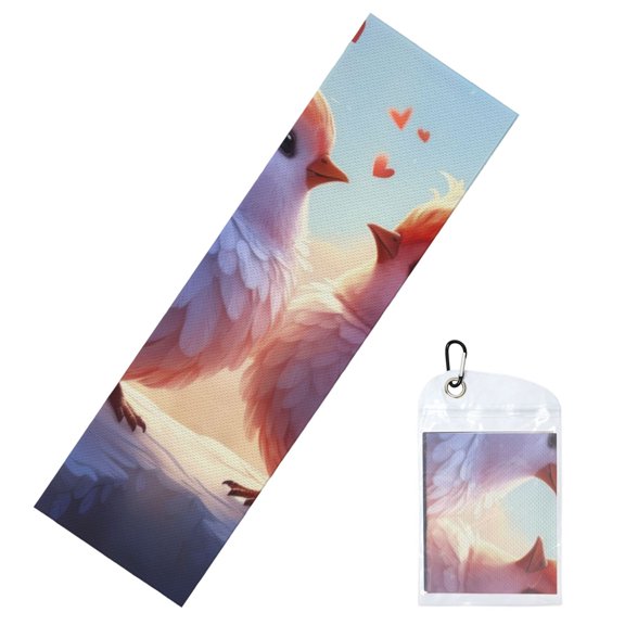 Vsdgher Heart Sky Bird Couple Cooling Towel (40"x12"), Soft Breathable Chilly Towel, Ice Towel, Microfiber Towel for Sport, Workout & More Activities