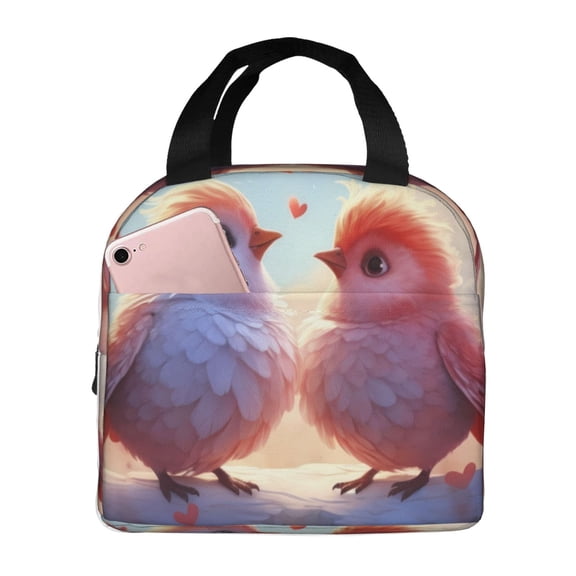 Vsdgher Heart Sky Bird Couple Lunch Bag, Lunch Box for Women Adult Men, Lunch Tote Insulated Cooler Lunch Container for Work/Office/Picnic/Travel