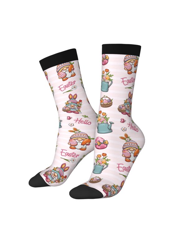 Hello Easter Crew Socks for Men & Women, Breathable Casual Athletic Ankle Socks